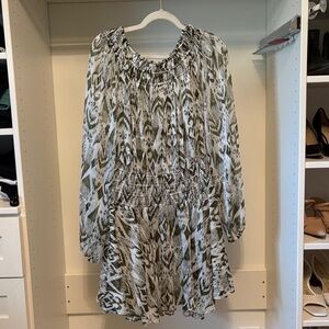 MISA Los Angeles Olive and White, Mini Dress. Size L